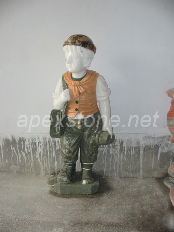 Marble Kids Statue 06